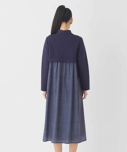 HIROKO BIS GRANDE / ヒロコビス グランデ ロング・マキシ丈ワンピース | 【大きいサイズ】異素材MIXジャージーワンピース | 詳細10