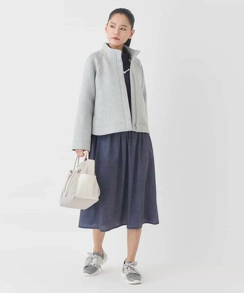 HIROKO BIS GRANDE / ヒロコビス グランデ ロング・マキシ丈ワンピース | 【大きいサイズ】異素材MIXジャージーワンピース | 詳細15