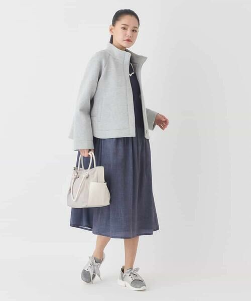 HIROKO BIS GRANDE / ヒロコビス グランデ ロング・マキシ丈ワンピース | 【大きいサイズ】異素材MIXジャージーワンピース | 詳細16