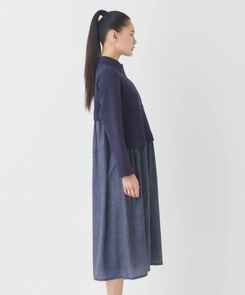 HIROKO BIS GRANDE / ヒロコビス グランデ ロング・マキシ丈ワンピース | 【大きいサイズ】異素材MIXジャージーワンピース | 詳細9