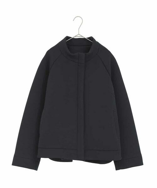 HIROKO BIS GRANDE / ヒロコビス グランデ セットアップ | 【大きいサイズ】ラウンドヘムショートブルゾン（ネイビー）