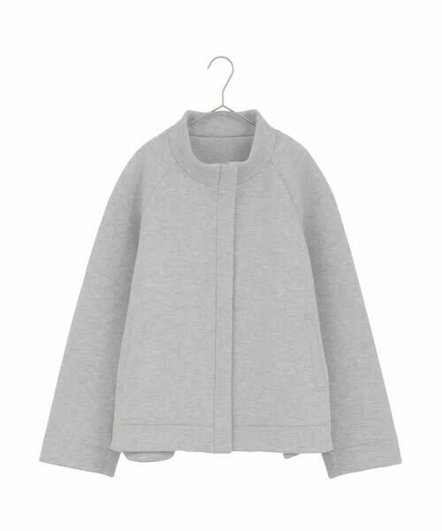 HIROKO BIS GRANDE / ヒロコビス グランデ セットアップ | 【大きいサイズ】ラウンドヘムショートブルゾン（ライトグレー）