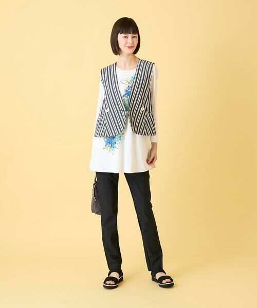 HIROKO BIS GRANDE / ヒロコビス グランデ ベスト | 【大きいサイズ】ストライプショートジレ | 詳細19