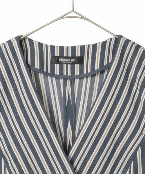 HIROKO BIS GRANDE / ヒロコビス グランデ ベスト | 【大きいサイズ】ストライプショートジレ | 詳細2