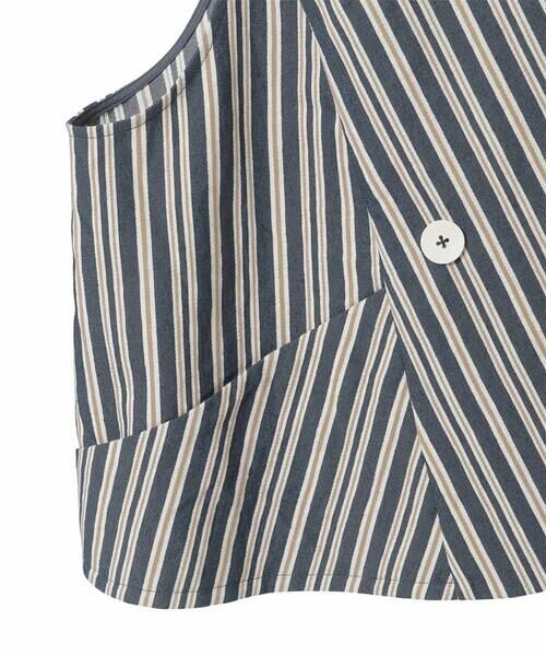 HIROKO BIS GRANDE / ヒロコビス グランデ ベスト | 【大きいサイズ】ストライプショートジレ | 詳細4