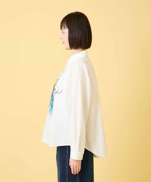 HIROKO BIS GRANDE / ヒロコビス グランデ シャツ・ブラウス | 【大きいサイズ】ドローイングフラワーブラウス | 詳細9