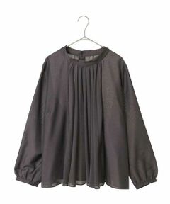 HIROKO BIS GRANDE / ヒロコビス グランデ シャツ・ブラウス | 【大きいサイズ】スタンドカラーかまぼこプリーツブラウス