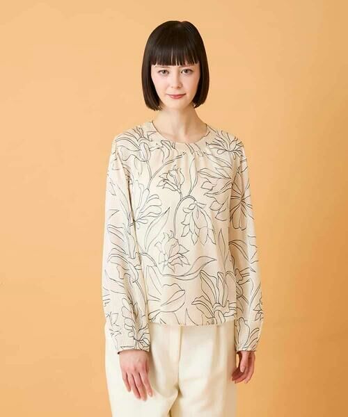 HIROKO BIS GRANDE / ヒロコビス グランデ シャツ・ブラウス | 【大きいサイズ】ボタニカルモチーフプルオーバーブラウス | 詳細11
