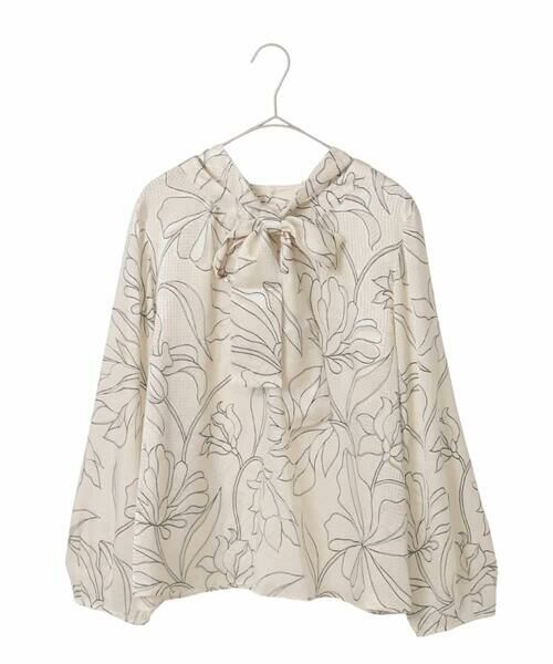 HIROKO BIS GRANDE / ヒロコビス グランデ シャツ・ブラウス | 【大きいサイズ】ボタニカルモチーフプルオーバーブラウス（アイボリー）