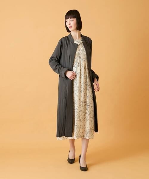 HIROKO BIS GRANDE / ヒロコビス グランデ ロング・マキシ丈ワンピース | 【大きいサイズ】ボタニカルモチーフピンタックワンピース | 詳細17