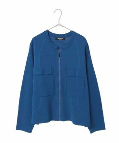 HIROKO BIS GRANDE / ヒロコビス グランデ カーディガン・ボレロ | 【大きいサイズ】ステッチアクセントミラノリブカーディガン