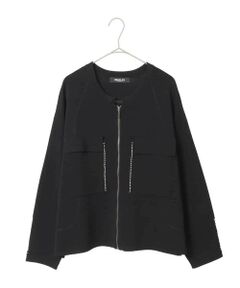 HIROKO BIS GRANDE / ヒロコビス グランデ カーディガン・ボレロ | 【大きいサイズ】ステッチアクセントミラノリブカーディガン