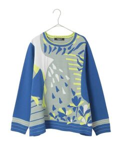 HIROKO BIS GRANDE / ヒロコビス グランデ ニット・セーター | 【大きいサイズ】アーティスティックジャガードニットプルオーバー