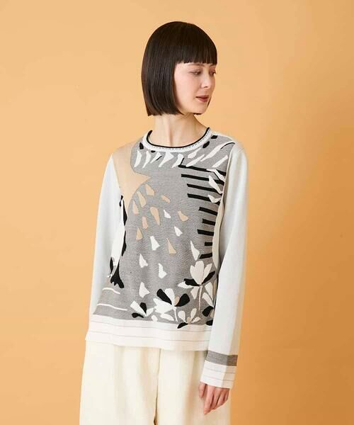 HIROKO BIS GRANDE / ヒロコビス グランデ ニット・セーター | 【大きいサイズ】アーティスティックジャガードニットプルオーバー | 詳細15