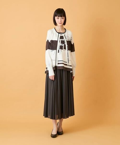 HIROKO BIS GRANDE / ヒロコビス グランデ カーディガン・ボレロ | 【大きいサイズ】花刺繍ブロッキングデザインカーディガン | 詳細15