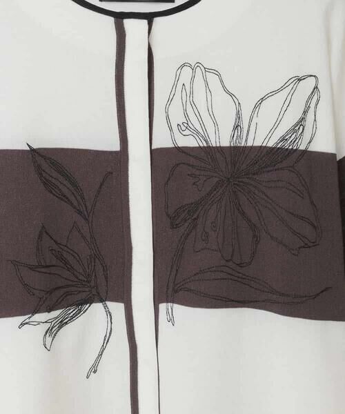 HIROKO BIS GRANDE / ヒロコビス グランデ カーディガン・ボレロ | 【大きいサイズ】花刺繍ブロッキングデザインカーディガン | 詳細5