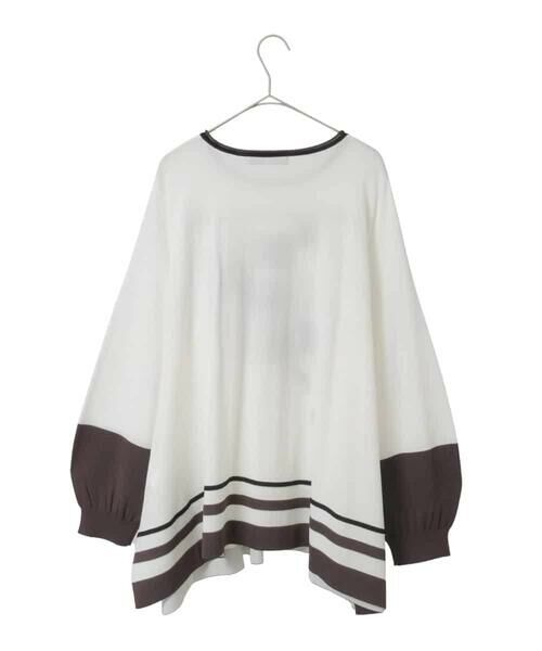 HIROKO BIS GRANDE / ヒロコビス グランデ カットソー | 【大きいサイズ】花刺繍フレーム配色デザインプルオーバー | 詳細1