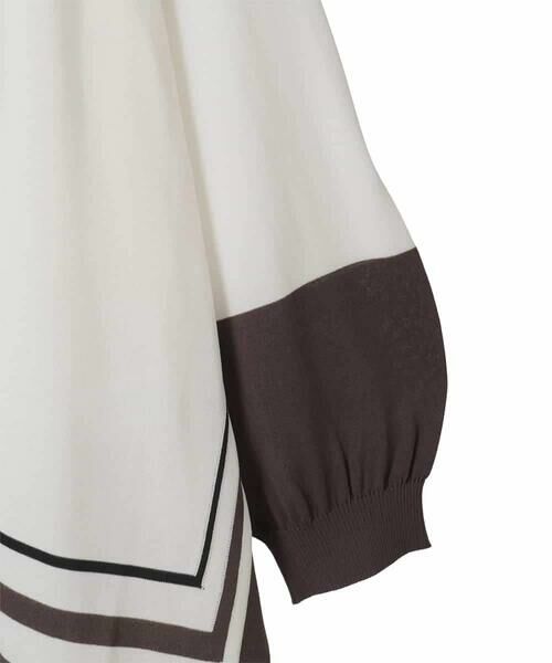 HIROKO BIS GRANDE / ヒロコビス グランデ カットソー | 【大きいサイズ】花刺繍フレーム配色デザインプルオーバー | 詳細3