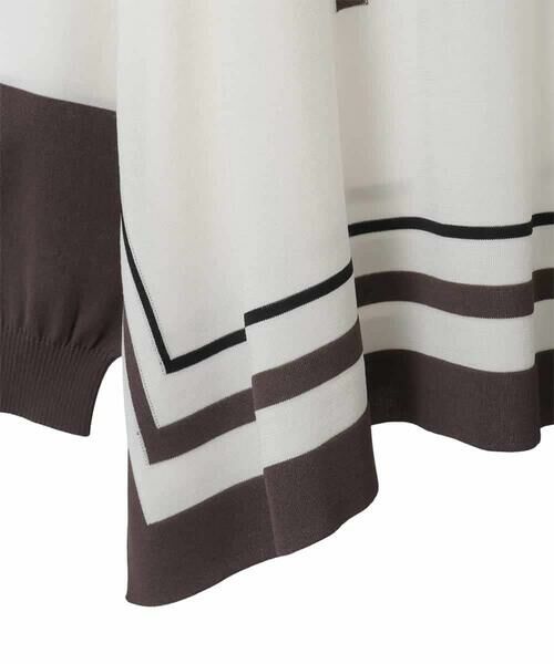 HIROKO BIS GRANDE / ヒロコビス グランデ カットソー | 【大きいサイズ】花刺繍フレーム配色デザインプルオーバー | 詳細4