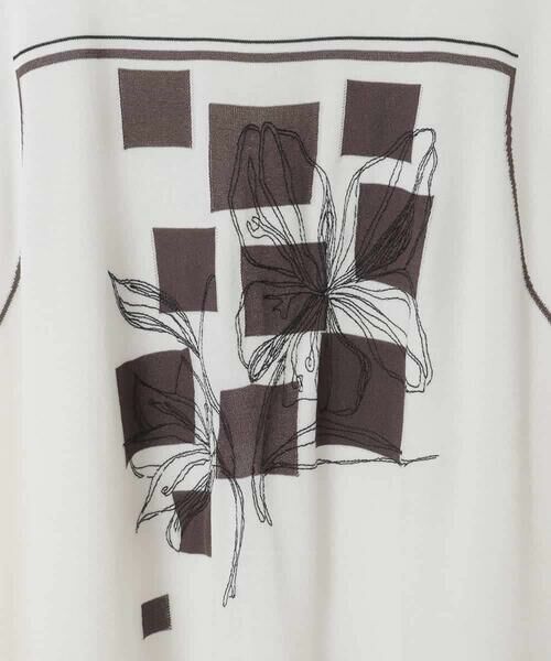 HIROKO BIS GRANDE / ヒロコビス グランデ カットソー | 【大きいサイズ】花刺繍フレーム配色デザインプルオーバー | 詳細5