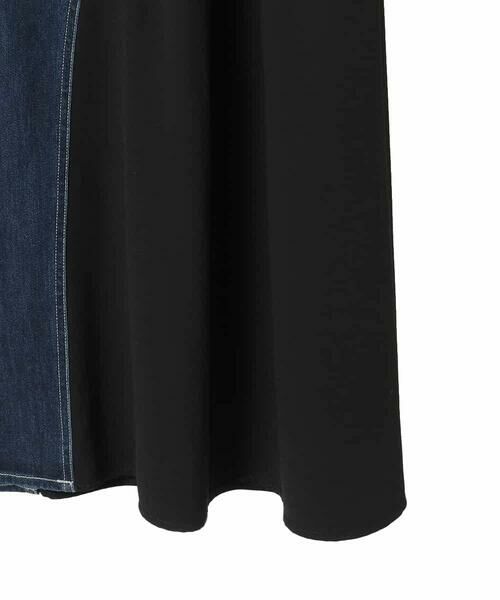 HIROKO BIS GRANDE / ヒロコビス グランデ ロング・マキシ丈スカート | 【大きいサイズ】異素材ジョイントリメイク風デニムスカート | 詳細4