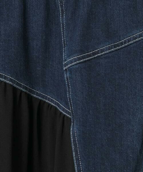 HIROKO BIS GRANDE / ヒロコビス グランデ ロング・マキシ丈スカート | 【大きいサイズ】異素材ジョイントリメイク風デニムスカート | 詳細5