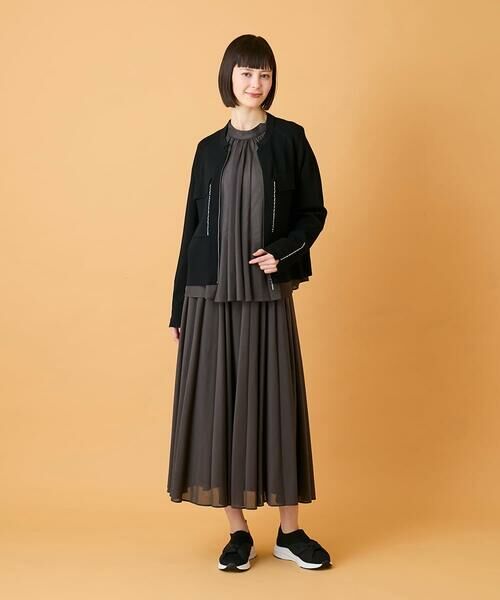 HIROKO BIS GRANDE / ヒロコビス グランデ ロング・マキシ丈スカート | 【大きいサイズ】かまぼこプリーツスカート | 詳細14