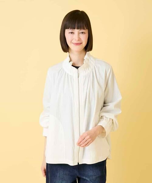 HIROKO BIS GRANDE / ヒロコビス グランデ その他アウター | 【大きいサイズ】ナチュラルワッシャーギャザーライトブルゾン | 詳細8