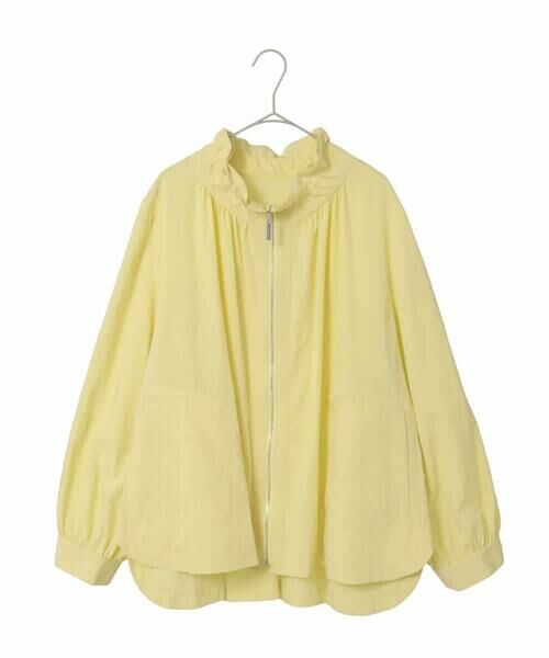 HIROKO BIS GRANDE / ヒロコビス グランデ その他アウター | 【大きいサイズ】ナチュラルワッシャーギャザーライトブルゾン（ライトイエロー）