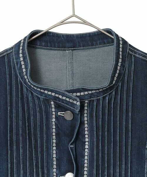 HIROKO BIS GRANDE / ヒロコビス グランデ セットアップ | 【大きいサイズ】ピンタックデニムジャケット | 詳細2