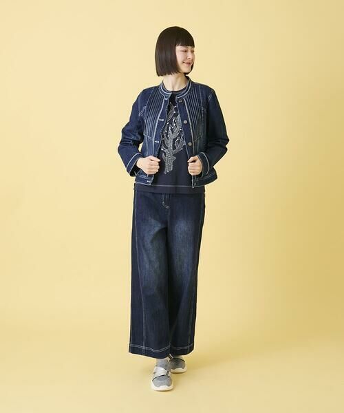 HIROKO BIS GRANDE / ヒロコビス グランデ セットアップ | 【大きいサイズ】ピンタックデニムジャケット | 詳細21