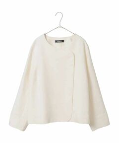 HIROKO BIS GRANDE / ヒロコビス グランデ ノーカラージャケット | 【大きいサイズ】ジャカードノーカラージャケット