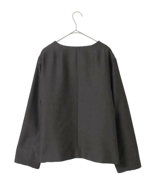 HIROKO BIS GRANDE / ヒロコビス グランデ ノーカラージャケット | 【大きいサイズ】ジャカードノーカラージャケット | 詳細1