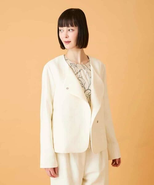 HIROKO BIS GRANDE / ヒロコビス グランデ ノーカラージャケット | 【大きいサイズ】ジャカードノーカラージャケット | 詳細12