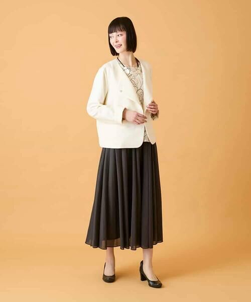 HIROKO BIS GRANDE / ヒロコビス グランデ ノーカラージャケット | 【大きいサイズ】ジャカードノーカラージャケット | 詳細22