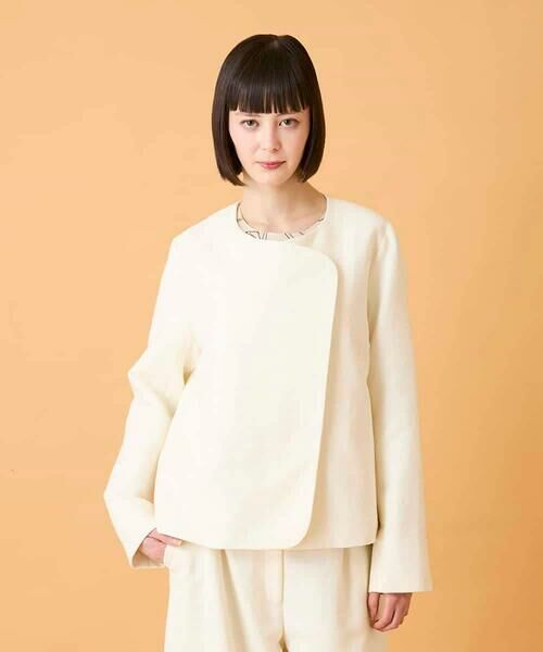 HIROKO BIS GRANDE / ヒロコビス グランデ ノーカラージャケット | 【大きいサイズ】ジャカードノーカラージャケット | 詳細7