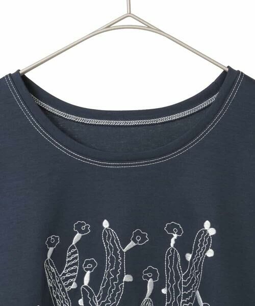 HIROKO BIS GRANDE / ヒロコビス グランデ カットソー | 【大きいサイズ】サボテン刺繍コットンTシャツ | 詳細15