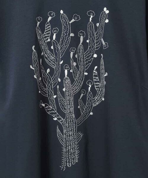 HIROKO BIS GRANDE / ヒロコビス グランデ カットソー | 【大きいサイズ】サボテン刺繍コットンTシャツ | 詳細18