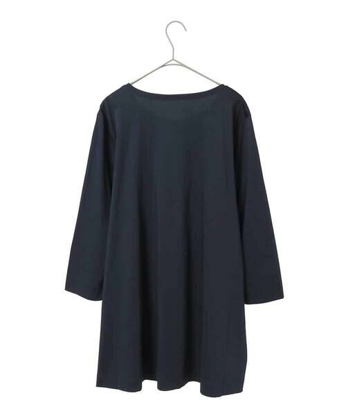 HIROKO BIS GRANDE / ヒロコビス グランデ チュニック | 【大きいサイズ】ドローイングフラワーチュニックカットソー | 詳細1