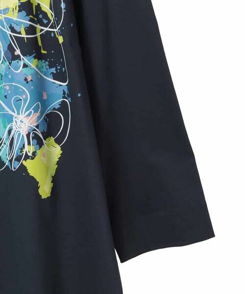 HIROKO BIS GRANDE / ヒロコビス グランデ チュニック | 【大きいサイズ】ドローイングフラワーチュニックカットソー | 詳細3