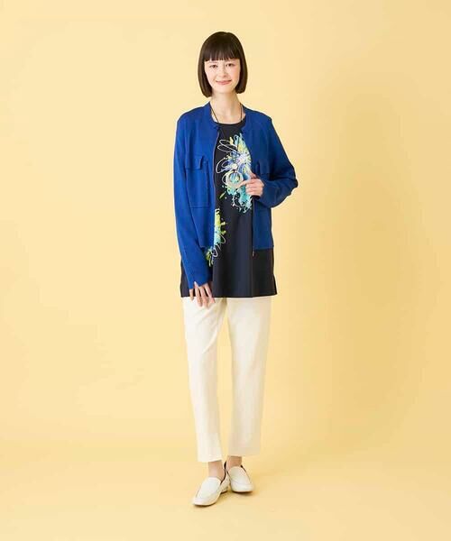 HIROKO BIS GRANDE / ヒロコビス グランデ チュニック | 【大きいサイズ】ドローイングフラワーチュニックカットソー | 詳細22