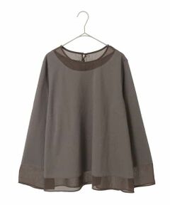 HIROKO BIS GRANDE / ヒロコビス グランデ カットソー | 【大きいサイズ】異素材ドッキングカットソー