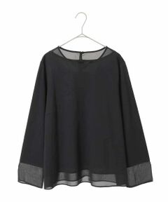HIROKO BIS GRANDE / ヒロコビス グランデ カットソー | 【大きいサイズ】異素材ドッキングカットソー