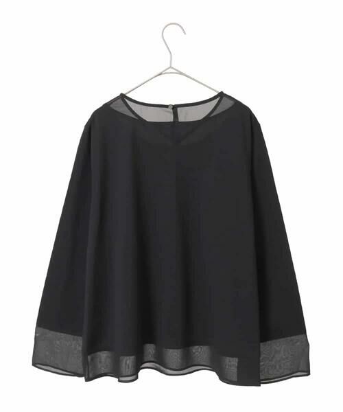 HIROKO BIS GRANDE / ヒロコビス グランデ カットソー | 【大きいサイズ】異素材ドッキングカットソー | 詳細1
