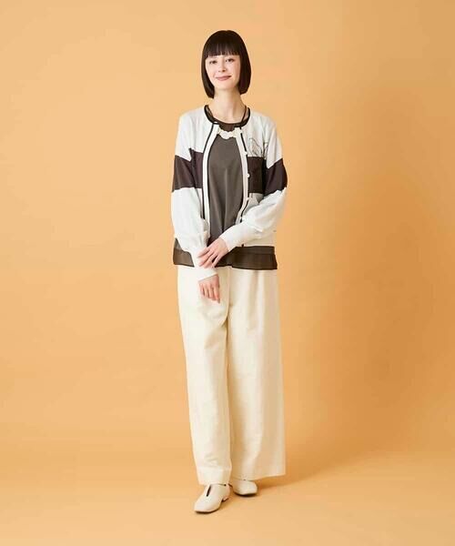 HIROKO BIS GRANDE / ヒロコビス グランデ カットソー | 【大きいサイズ】異素材ドッキングカットソー | 詳細14