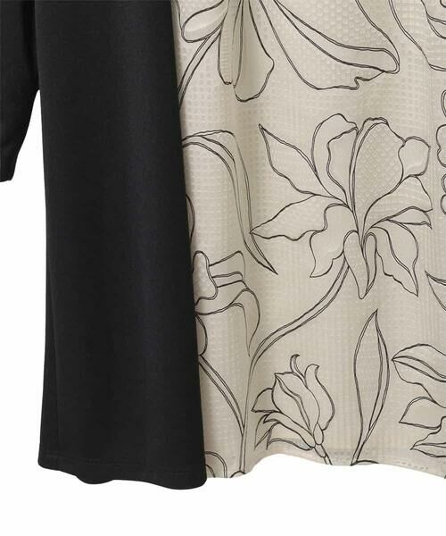 HIROKO BIS GRANDE / ヒロコビス グランデ ロング・マキシ丈スカート | 【大きいサイズ】ボタニカルモチーフ異素材チュニック | 詳細5