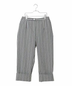 HIROKO BIS GRANDE / ヒロコビス グランデ ショート・ハーフ・半端丈パンツ | 【大きいサイズ】ストライプクロップドパンツ