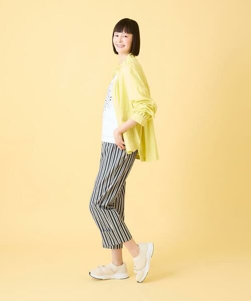 HIROKO BIS GRANDE / ヒロコビス グランデ ショート・ハーフ・半端丈パンツ | 【大きいサイズ】ストライプクロップドパンツ /洗える | 詳細13