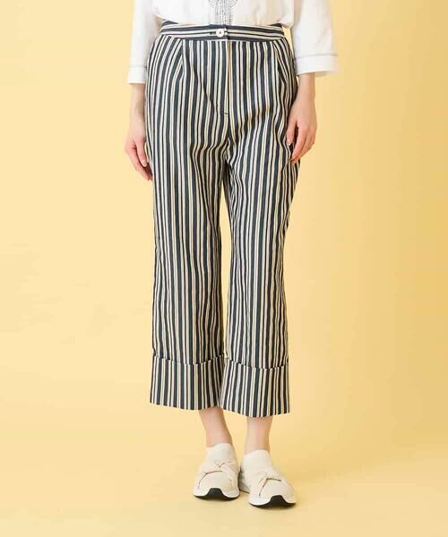 HIROKO BIS GRANDE / ヒロコビス グランデ ショート・ハーフ・半端丈パンツ | 【大きいサイズ】ストライプクロップドパンツ | 詳細6