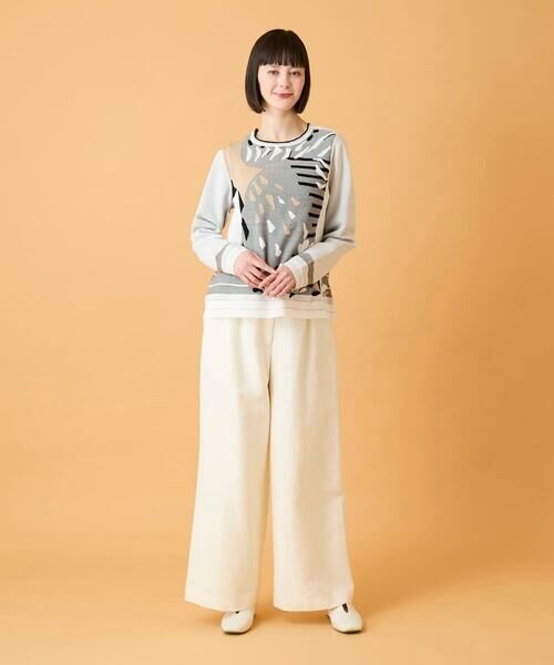 HIROKO BIS GRANDE / ヒロコビス グランデ その他パンツ | 【大きいサイズ】ジャカードストレートパンツ /洗える | 詳細21